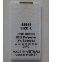 Printed size label